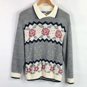 Vintage Cape Cod Sportswear sweater collar floral